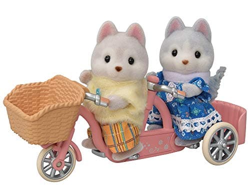 Image of Sylvanian Families Tandem Cycling Set -Husky Sister & Brother-dollhouse playset 5637