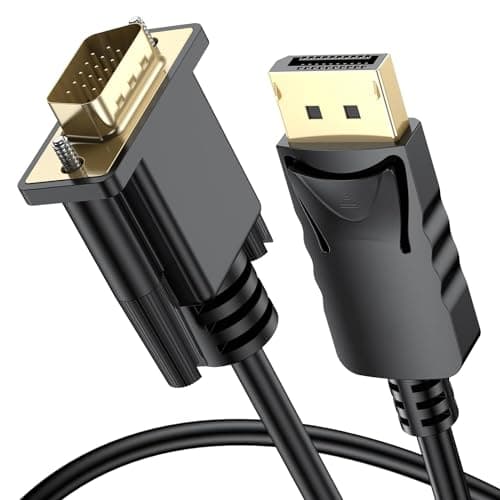 Image of DisplayPort to vGA Adapter 1.8M DisplayPort Cable, Dual Mode 1080P Full-HD Display Port to VGA Cable, Gold-Plated DP to VGA Adapter(Male to Male) for Lenovo/Dell/HP/ASUS