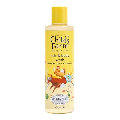 Image of Childs Farm Kids Hair & Body Wash, Watermelon & Pineapple | Tear-free, Gently Cleanses | Suitable for Dry, Sensitive Skin, 250ml