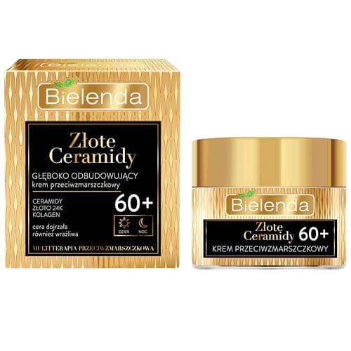 Image of Bielenda Golden Ceramides Deep Restoring Anti-Wrinkle Face Cream 60+ 50ml