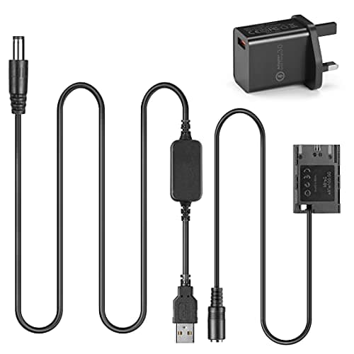 Image of USB Adapter Kit DC 8.4V ACK-E6 + Fully Decoded DR-E6 Coupler LP-E6 Dummy Battery + QC3.0 USB Adapter for Canon EOS 5D Mark III II IV 5DSR 7D 60D 70D 80D 6D Mark II