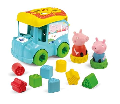 Image of Clementoni- Peppa Pig Bus Shape Sorter & Characters: Learn Shapes & Colours, Develops Fine Motor Skills & Problem-Solving, Pull-Along Toy (18+ Months)