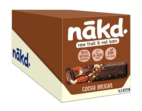 Image of Nakd Cocoa Delight Natural Fruit & Nut Bars - Vegan - Healthy Snack - Gluten Free - 35g x 48 bars