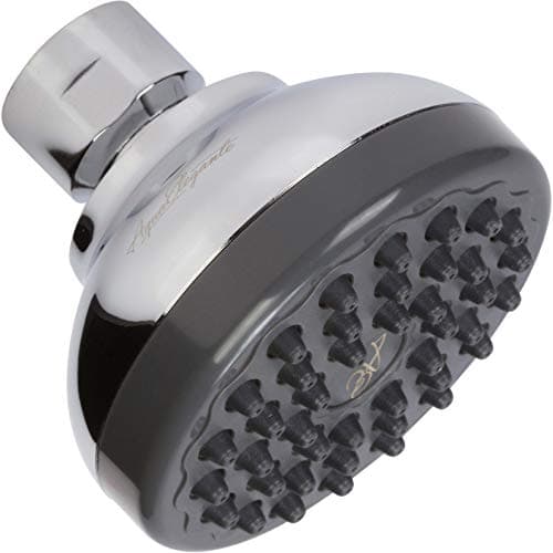 Image of Aqua Elegante Pressure Boosting Shower Head - 3 Inch Wall Mount Water Saving Showerhead Best for Low Flow Showers with Anti-Clog Nozzles & Adjustable Brass Fitting - 2.5 GPM - Polished Chrome