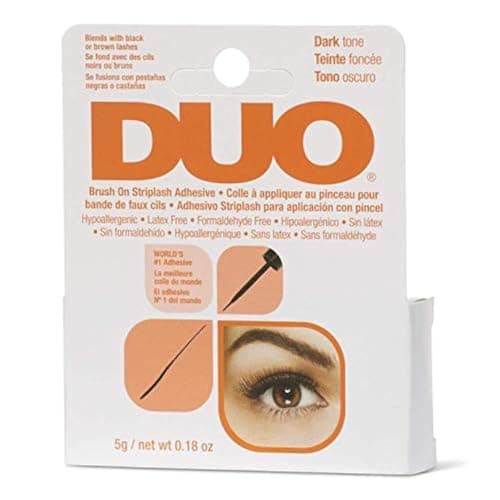 Image of Duo Glue Brush On BLACK Strip Lash Adhesive 7g DARK TONE Hypoallergenic LATEX FREE