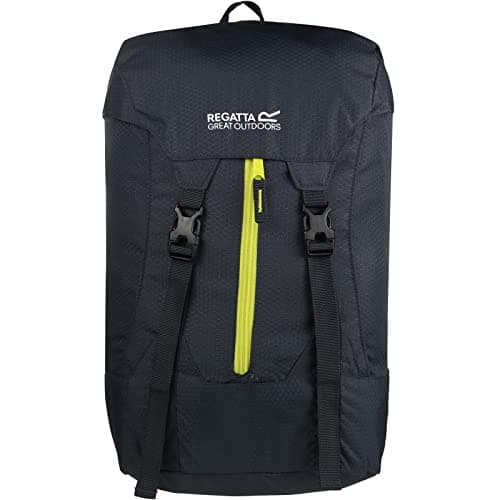 Image of Regatta EasyPack II Pack Away 25 Litre Lightweight Rucksack - Ebony/Neon Spring, Single
