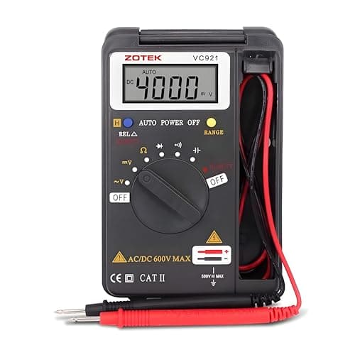 Image of Digital Multimeter,Auto Ranging Pocket Multi Tester Battery Voltage Tester with LCD Backlight Display; Ohmmeter/Voltmeter Tester AC/DC Voltage Resistance Capacitance Frequency for Lab Home School