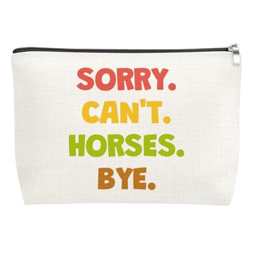 Image of Funny Cosmetic Bag for Horse Lovers Horse Gifts for Women Friend Horses Themed Gifts for Girls Makeup Pouch Equestrian Gift for Friend Christmas Birthday Presents for Animal Lovers Travel Toiletry Bag