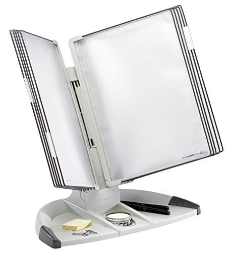 Image of Tarifold Office Desk Display Stand with 5 Clip-on Index Tabs and 10 Pockets A4 Grey Ref 734300