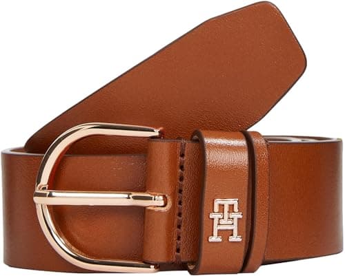 Image of Tommy Hilfiger Women’s 3.5 cm Essential Effortless Belt with Pin Buckle, Brown (Cognac), 27.6 inches