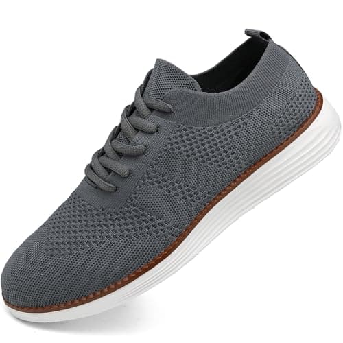 Image of Trainers for Men Summer Casual Grey Shoes Lightweight Slip on Walking Sneakers Formal Oxford Business Trainers Mens Grey UK 9