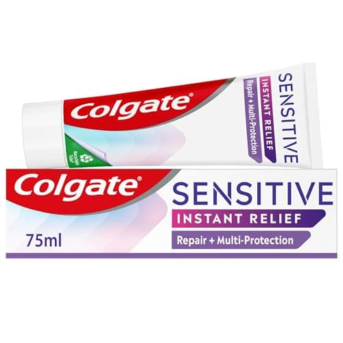 Image of Colgate Sensitive Instant Relief Repair + Multi-Protection Toothpaste 75ml - Fluoride Toothpaste - Instant Sensitivity Relief* - Cavity Protection + Gum Health - Repairs Sensitive Areas of Teeth**