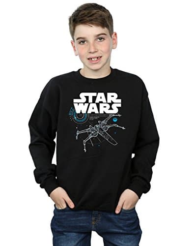 Image of Star Wars Boys The Last Jedi X-Wing Sweatshirt 9-11 Years Black