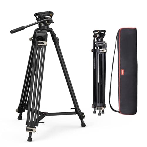 Image of SMALLRIG AD-01 Video Tripod, 73" Heavy Duty Tripod with 360 Degree Fluid Head and Quick Release Plate for DJI RS 2/ RS3/ RS3 PRO/RS 4 / RS 4 PRO, Camcorder, Cameras, Max Load 8kg - 3751B