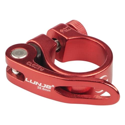 Image of TRIWONDER Bike Seat Post Clamp 28.6mm, 31.8mm, 34.9mm Quick Release Seatpost Tube Clamp for MTB Road Casual Bike (Red, 28.6mm)