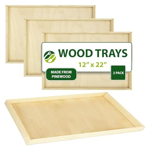 Image of Eco Leaf Products 22"×12" Wooden Large Rectangle Serving Platter Set of 2 – Reusable & Biodegradable, Durable Eco-Friendly Tray for Weddings, Parties, Buffets, BBQs & Appetizers