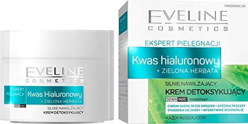 Image of Eveline Skin Care Expert HYALURONIC ACID + Green Tea Face Cream Day/Night 50ml