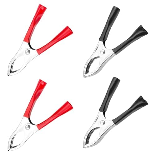 Image of 30A Crocodile Clips Jump Lead Clamps - 4 Pcs Heavy Duty Pure Copper Alligator Clips - Car Battery Crocodile Clip Electrical with Insulated Rubber Grip - Strong Jaw Clamp for Auto & DIY (Red/Black)