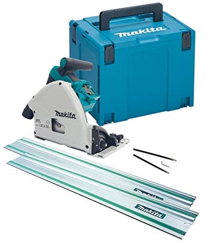 Image of Makita DSP600ZJ 36v Twin 18v Brushless Plunge Cut Circular Saw 2X Guide Rails