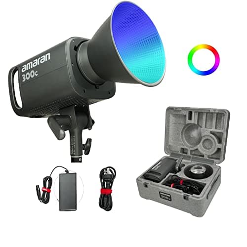 Image of Aputure Amaran 300C RGBWW Full Color LED Video Light,300W Bi-color 2500K to 7500K Bowens Mount Continuous Light Bluetooth App Control 9 System FX DC/AC Power Supply Silent Fan