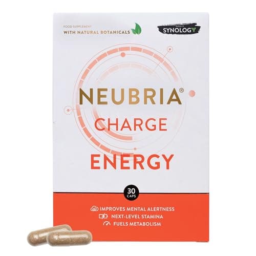 Image of NEUBRIA Charge Energy & Brain Supplement – Nootropics for Adults with Guarana, Ginseng Blend, Green Tea, Vitamins B6, B12 & L-Theanine – Gym & Workout Formula for Women & Men – 30 Capsules