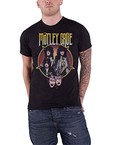 Image of Motley Crue T Shirt Theatre of Pain Pentagram Band Logo Official Mens Black XXL