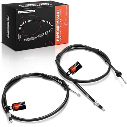 Image of Frankberg 2x Handbrake Cable Parking Brake Rear Disc brake Compatible with Clio III BR0/1 Clio III Grandtour KR0/1 Clio III Box/Hatchback SB Replace# 8200214752