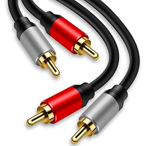 Image of TanQY 2RCA to 2RCA Cable 1M, Gold-Plated 2 RCA Male to 2 RCA Male Stereo Audio Cable for Home Theater, HDTV, Gaming Consoles, Hi-Fi Systems (1M)