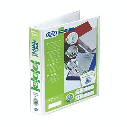 Image of Elba Panorama 40mm 4 D-Ring Presentation Binder A4 White 400008419