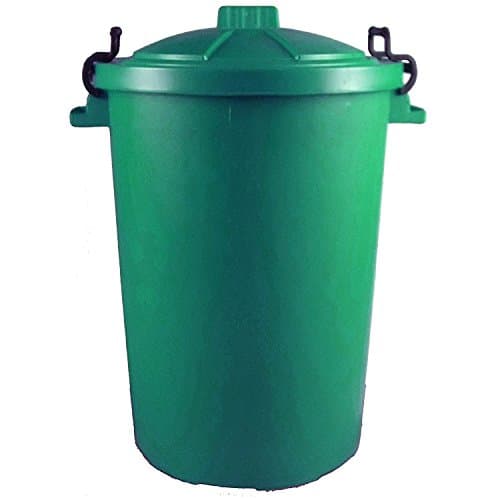 Image of Easy Shopping 85 Litre 85L Extra Large Colour Plastic Dustbin Garden Bin Clip on Locking Lid Heavy Duty for Rubbish Recycle Waste Animal Feed Storage Unit (3, Green)
