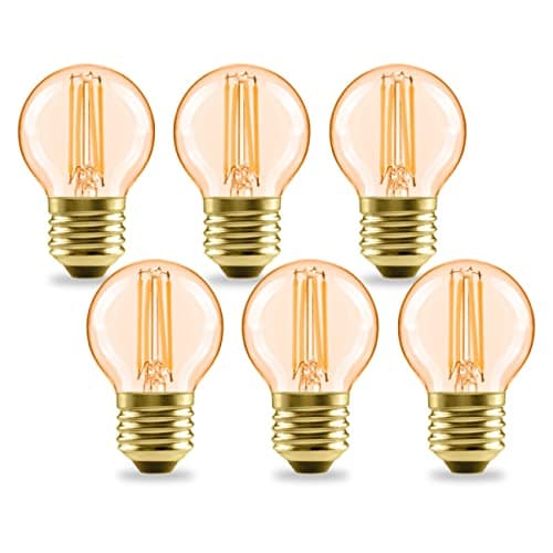 Image of LVWIT 4W Vintage SES E27 LED Golf Filament Bulb,Antique Edison E27 Globe Light Bulbs,35W Equivalent,410LM,2400K Warm White Golf Ball,45 * 77MM,220-240V,Non-Dimmable (6PCS)