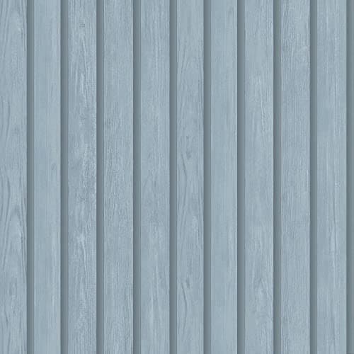 Image of Holden Wood Slat Wallpaper Wooden Slats 3D Effect Blue 13302