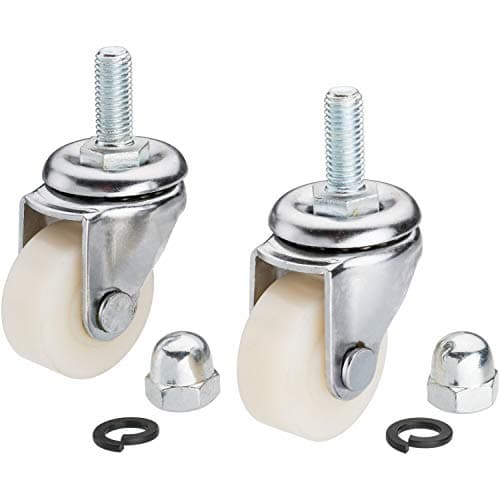 Image of Vigor Pair of Castors for Hydraulic Service Jack, V2632, Aluminium, Swivel, 2 inches, Multi-Surface, 2.0 kg, Silver, White