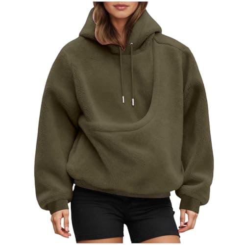 Image of Fleece Hoodies for Women Oversized Kangaroo Pocket Pet Pouch Kitten Carrier Hoodie Long Sleeve Cute Cat Puppy Holder Hooded Sweatshirts Funny Pet Pocket Hoodies ﻿