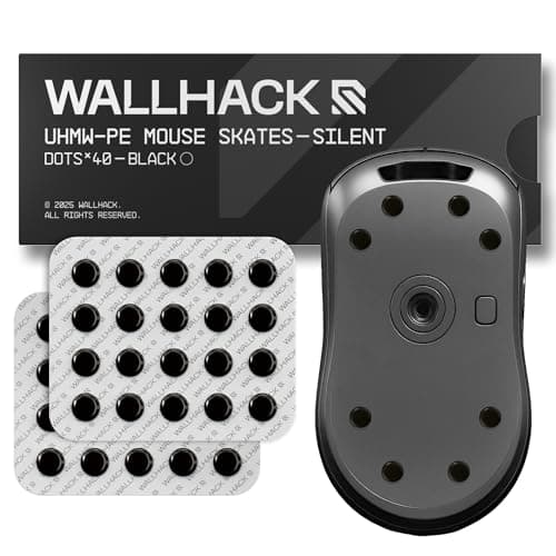 Image of Wallhack UHMW-PE Dot Silent Mouse Skates | Premium Universal Skates for Gaming Mice | Ultra-Smooth Glide on Cloth & Glass Pads | Customize Speed & Control | Durable, Easy to Apply | Black 7mm x 7mm