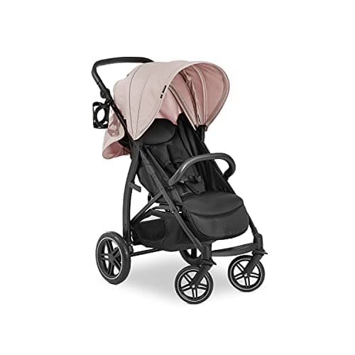 Image of hauck Rapid 4D, Dusty Rose - Pushchair with Rubber Wheels, Raincover & Cup Holder, Compact One-Hand Folding, Height-Adjustable, Fully Reclining from Birth up to 22 kg, UPF 50+