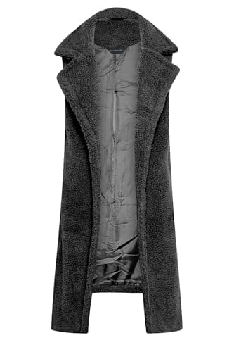 Image of PixieGirl Petite Black Teddy Longline Gilet Petite