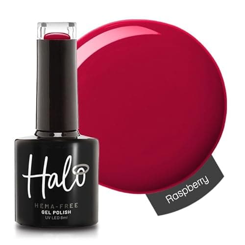 Image of Halo Gel Polish 8ml - Raspberry. UV/LED Gel Nail Polish, Long Lasting & Easy To Apply. Nail Art Colours For Manicure & Pedicure. Gel Polish For Professional & Home Use.