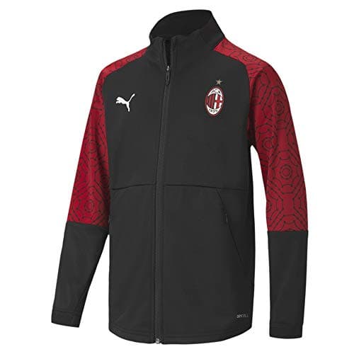 Image of Puma Acm Stadium Home Jacket Jr Track Jacket - Puma Black-Tango Red, 116