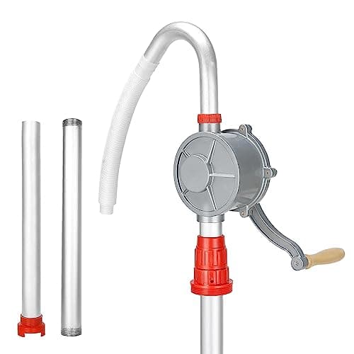 Image of Trintion Oil Barrel Pump 120cm 200 Liter Hand Crank Oil Barrel Pump Manual Rotary Fuel Transfer for Diesel Aluminum Alloy Rotary Oil Barrel Drum Pump for Petrol Diesel Fuel Garage