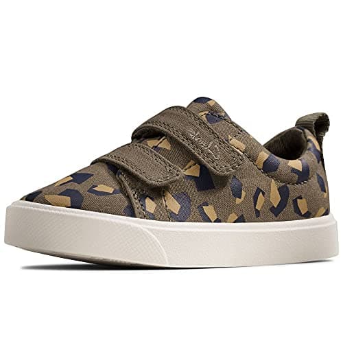 Image of Clarks Unisex Children's City Bright T Trainers, Olive (Olive camo), 9 UK Child