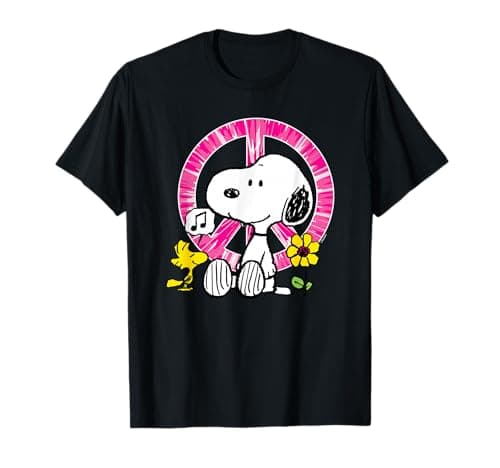 Image of Peanuts - Snoopy Woodstock Peace Sign T-Shirt