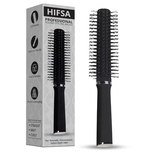 Image of Round Hair Brush Hairdressing Round Curling Comb Adding Volume Shine Wet Dry Hairbrush Radial Hairbush Perfect For Combing Curling Hair Drying Styling & Straightening L 23cm x Dia 5cm (1Pc)