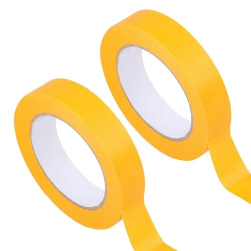 Image of 2 Rolls Orange Multi Surface Painters Masking Tape, 24mm x 50m Decorators Painters Tape Indoor Painting and Decorating For Painting Work Renovations Edge Treatment Crafts Sharp Lines No Paint Bleed
