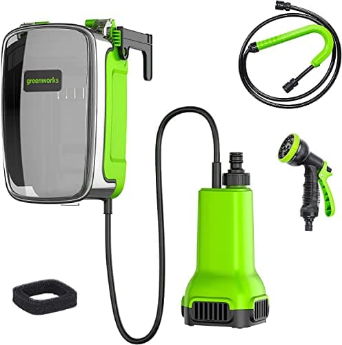 Image of Greenworks G24SWP Cordless Submersible Water Pump, 1800L/hour, 1/2" Quick Coupler, 2m Hose WITHOUT 24V Battery & Charger, 3 Year Guarantee