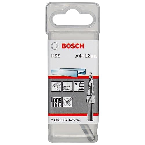 Image of Bosch Professional 9 Step Drill Bit HSS (for Metal, Plastic, Ø 4 - 12 mm, 4 mm step height, 6mm shank, Accessories for Rotary Drills)