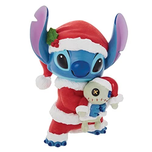 Image of Enesco Disney Showcase Lilo and Stitch Santa Holding Scrump Figurine, 7.28 Inch, Multicolor