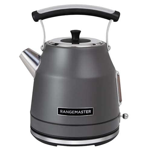 Image of Rangemaster Classic Kettle in Matt Grey with Quiet Boil Technology, 1.7L Capacity and 3kW of Power, Removable and Washable Limescale Filter, 360° Swivel Base, RMCLDK301GY