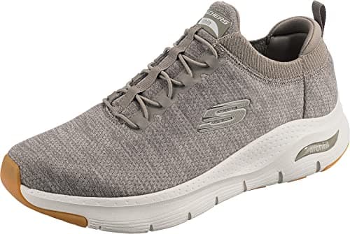 Image of Skechers Men's Arch Fit Waveport Sneaker, Taupe Mesh/Trim, 11 UK