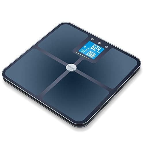Image of Beurer BF950 Body Analysis Bathroom Scale with App - Black | Detailed full body analysis including BMI calculation | 8 user profiles with 30 memory spaces each | LED target indicator | App compatible